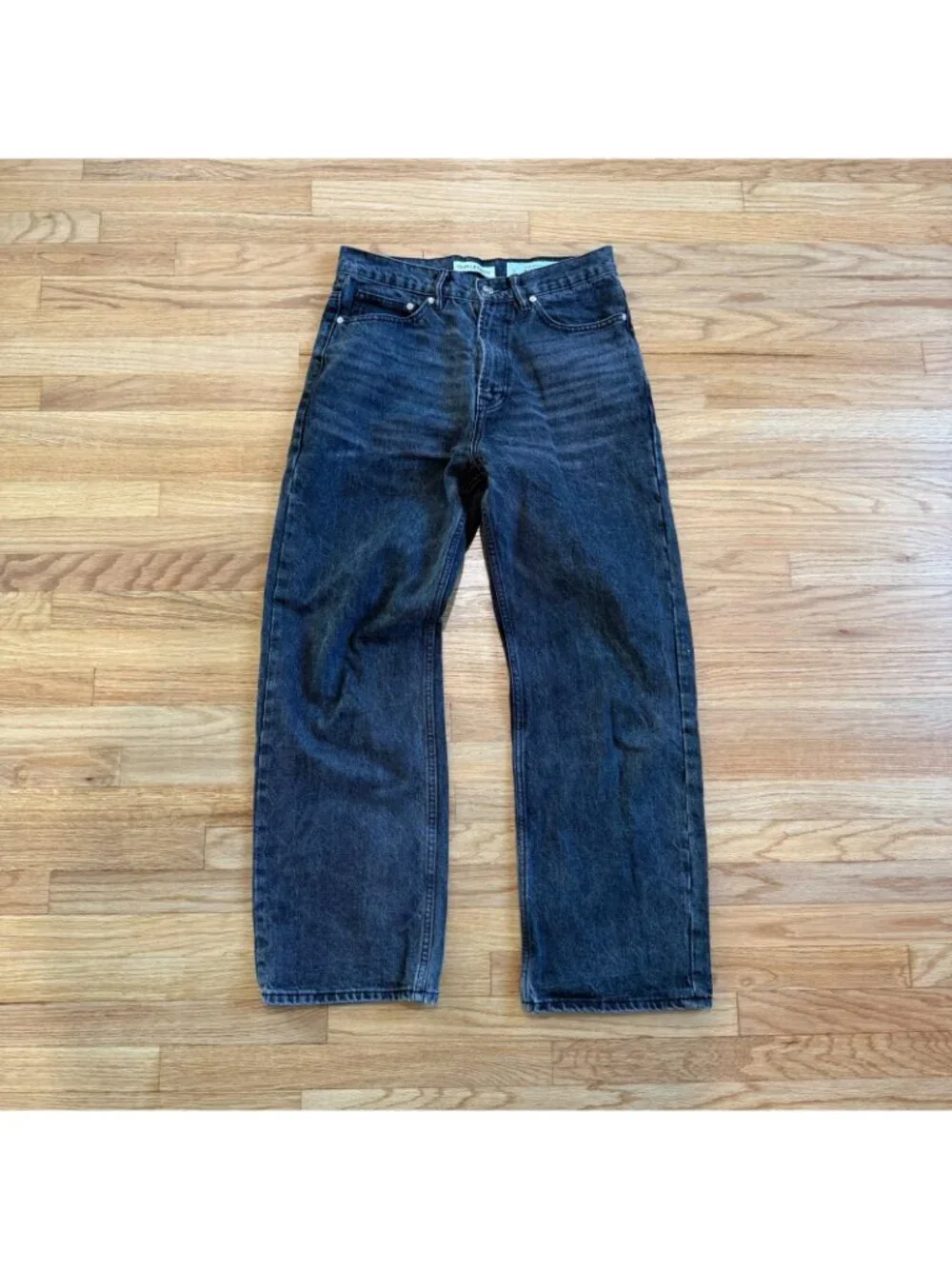 Our Legacy Third Cut Jeans Relaxed Straight Leg Washed Black Denim 30/28